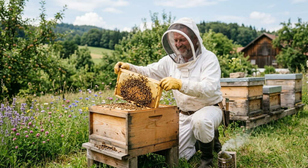 Imker bei der Arbeit honigschleuder-kaufen.de Sidebar
